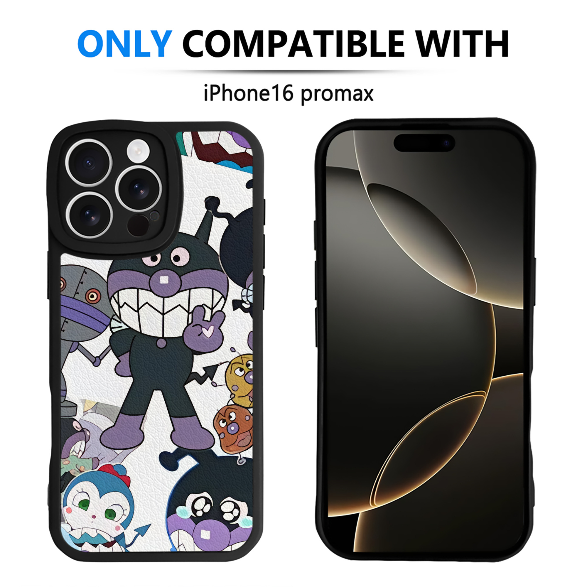 （画像用） アンパンマン Anpanman 【iPhone 16シリーズ対応】シリコンスマホケース（レザー調） 材質：シリコン